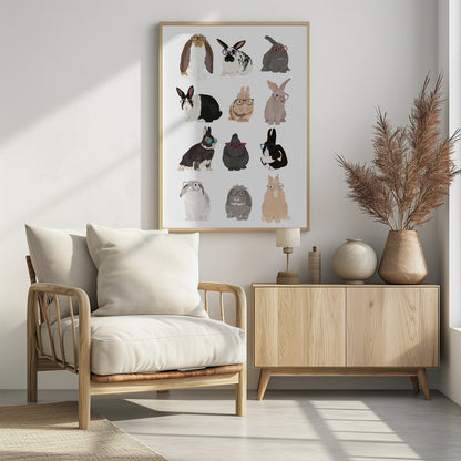 Rabbit Family - Poster / Art Print - interiör