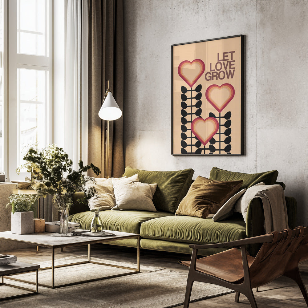 Let Love Grow Cream - Poster / Art Print - interiör