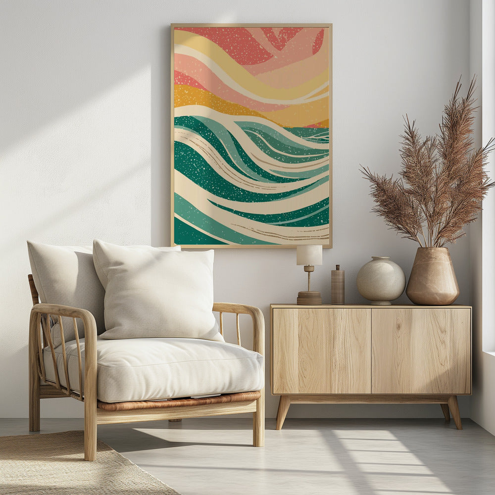 Abstract Sea Waves - Poster / Art Print - interiör