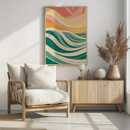 Abstract Sea Waves - Poster / Art Print - interiör