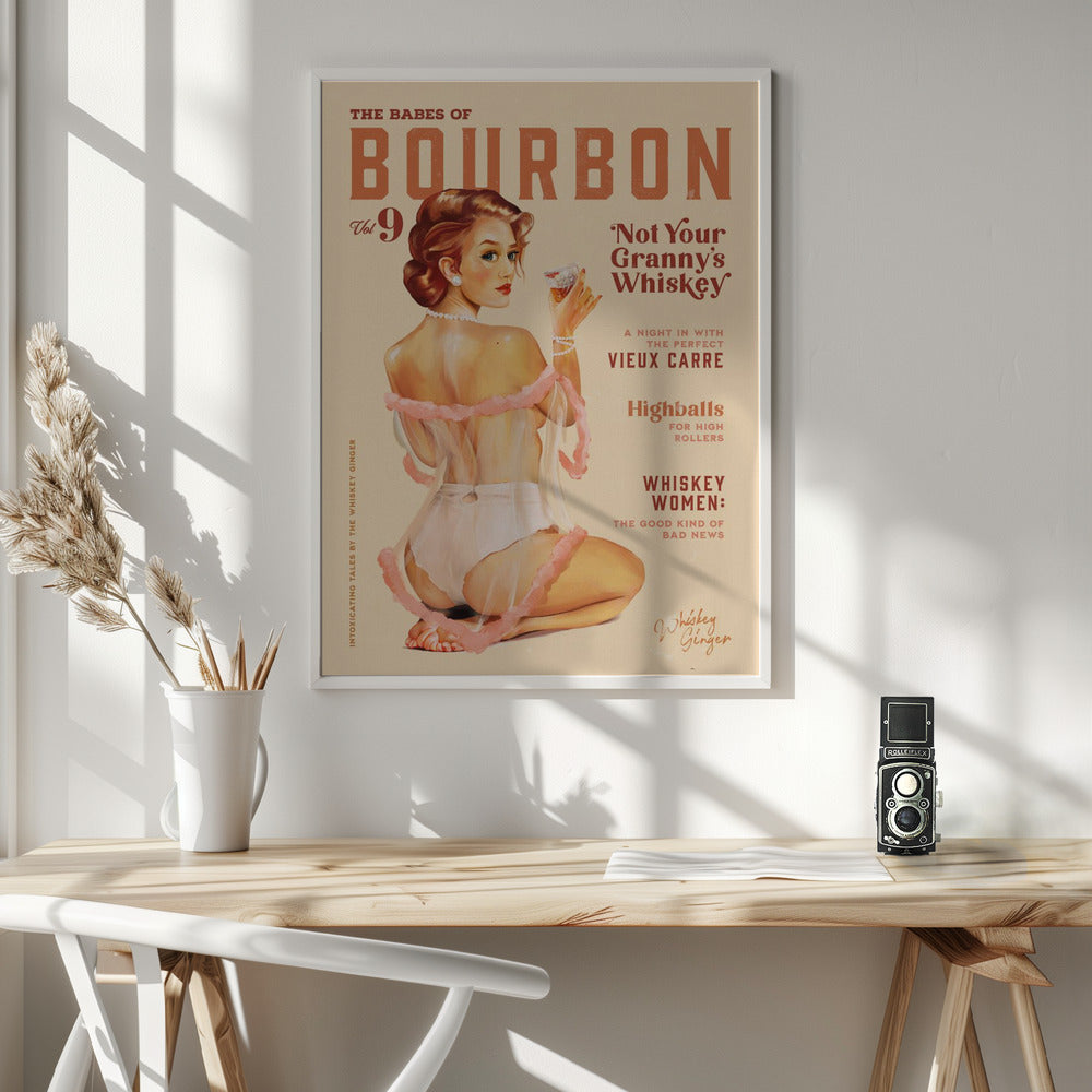Babes of Bourbon Vol 9 Vintage Whiskey Pinup - Poster / Art Print - interiör