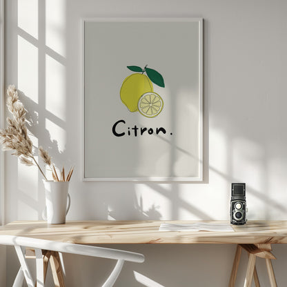 Modern French Fruits Collection "Lemon / Citron" - Poster / Art Print - interiör