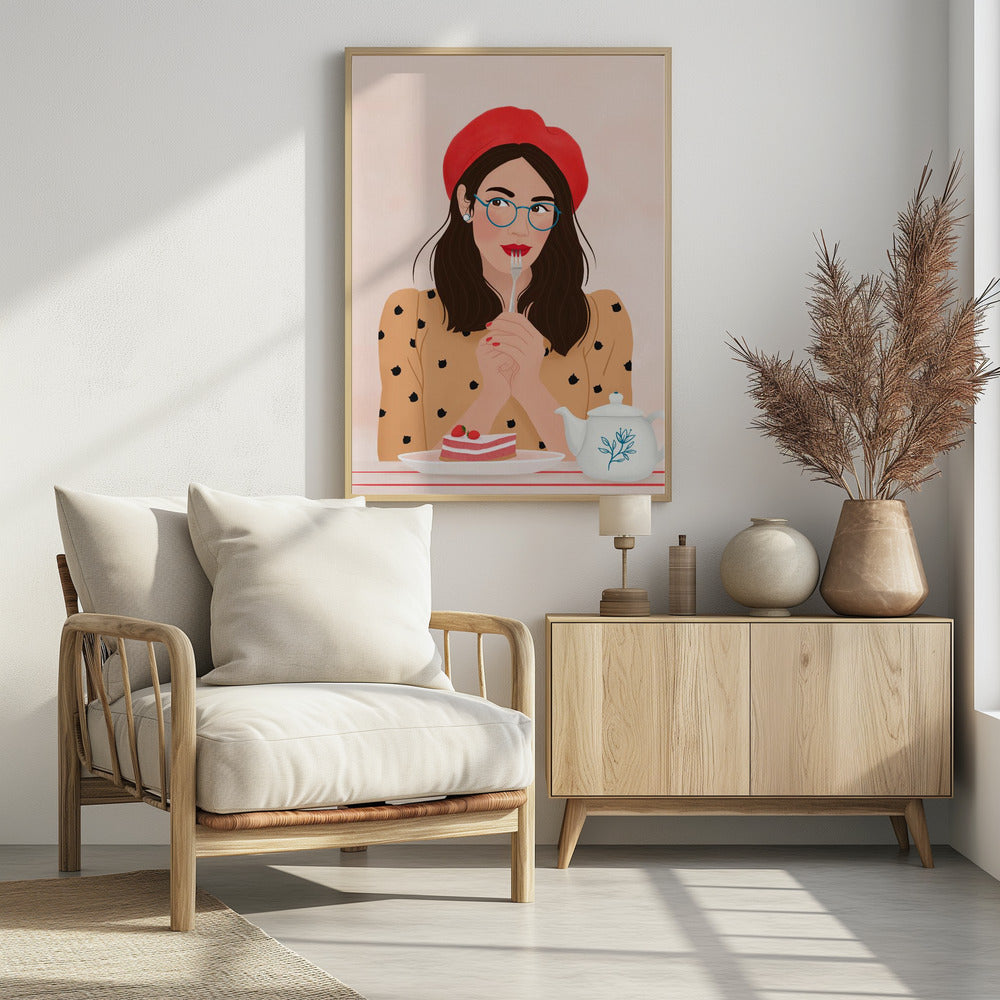 French Cafe - Poster / Art Print - interiör