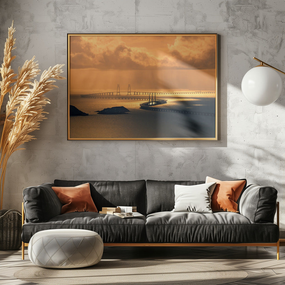 Hong Kong-Zhuhai-Macao Bridge - Poster / Art Print - interiör