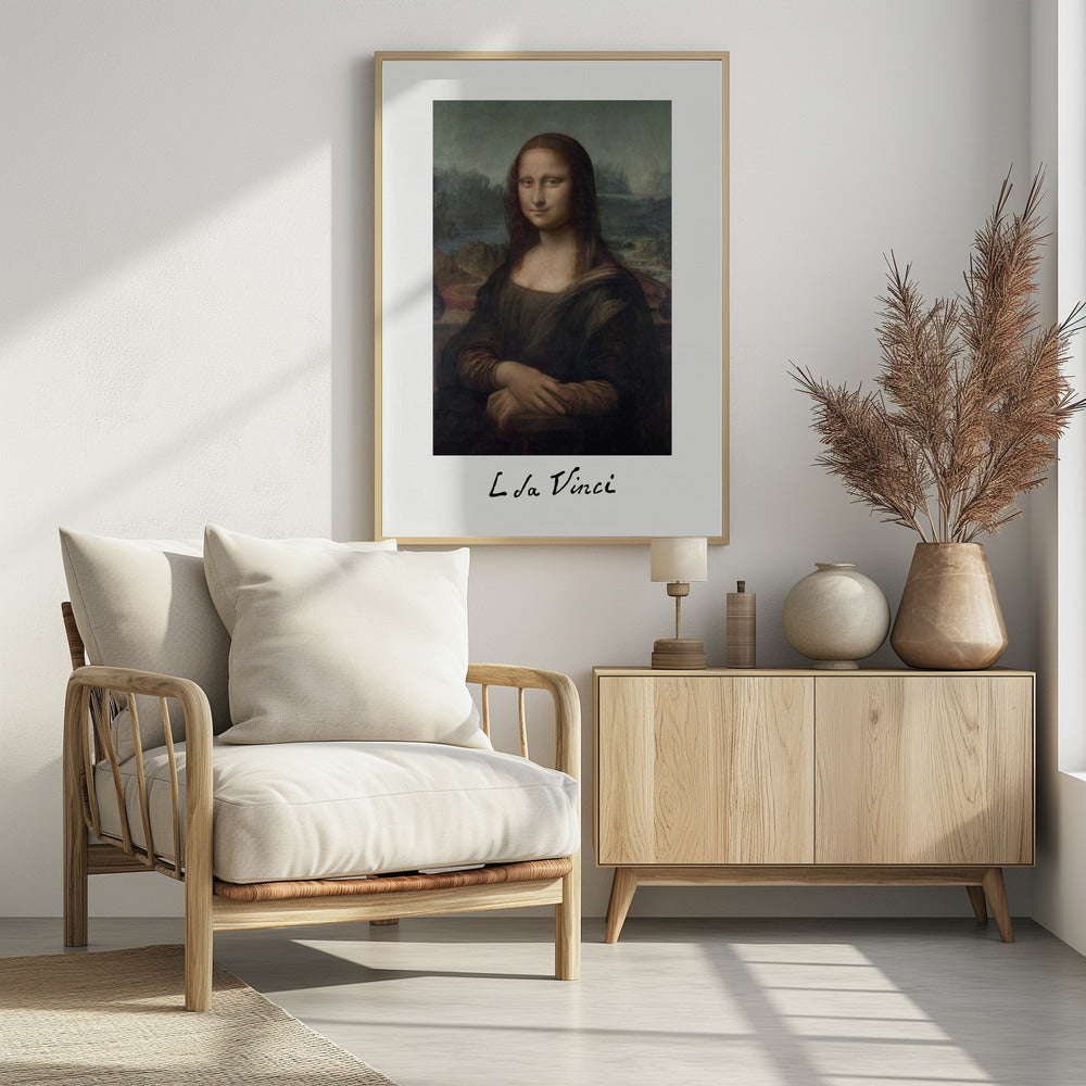 Mona Lisa Del Giocondo Signature (1503–1506) - Poster / Art Print - interiör