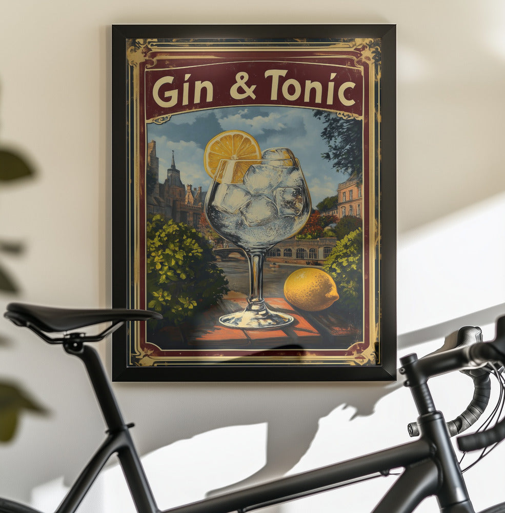Gin & Tonic Vintage - Poster / Art Print - interiör