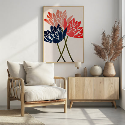 Three Dancing Blossoms - Poster / Art Print - interiör