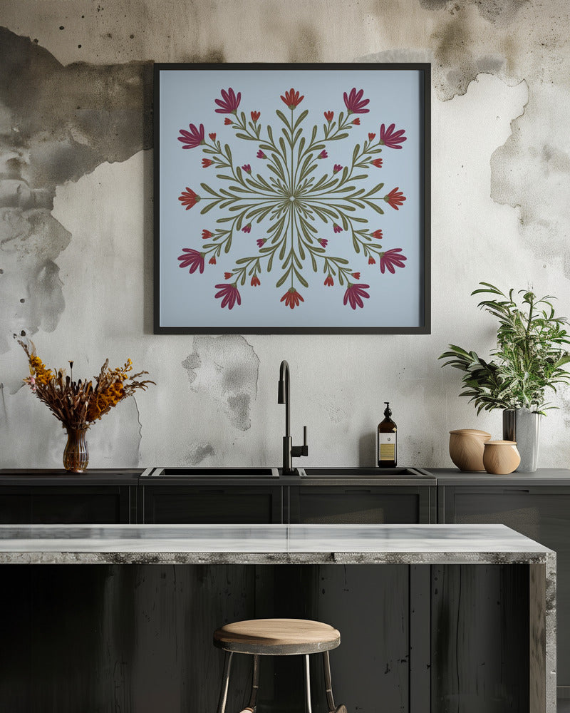 Symmetrical Floral Pattern - Poster / Art Print - interiör
