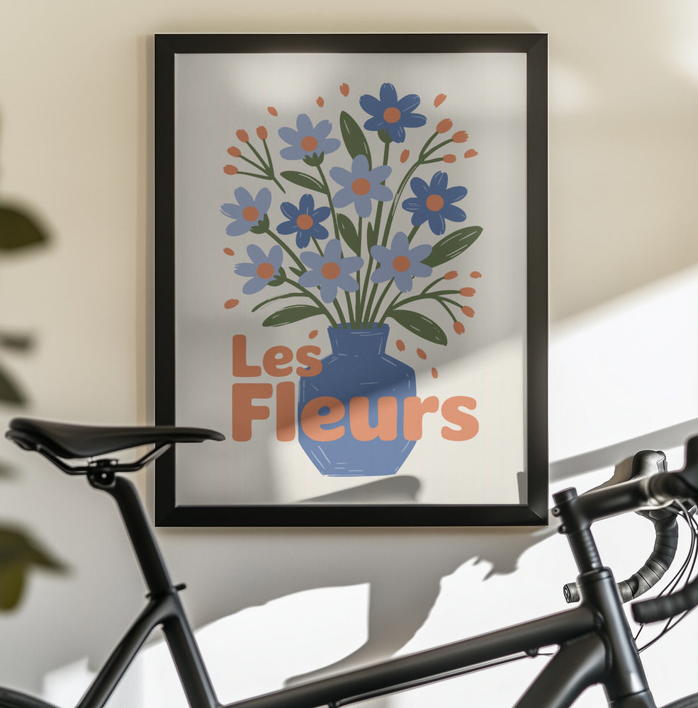Charming Blue Blooms - Poster / Art Print - interiör