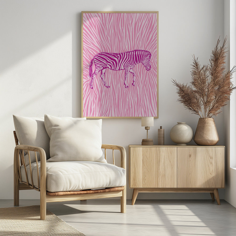 African Zebra striking camouflage - Poster / Art Print - interiör