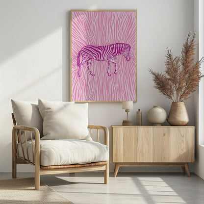 African Zebra striking camouflage - Poster / Art Print - interiör