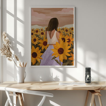 Sunflower Evenings - Poster / Art Print - interiör
