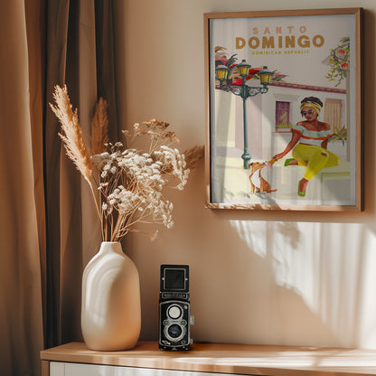 Santo Domingo Dominican Republic Woman & Dog - Poster / Art Print - interiör