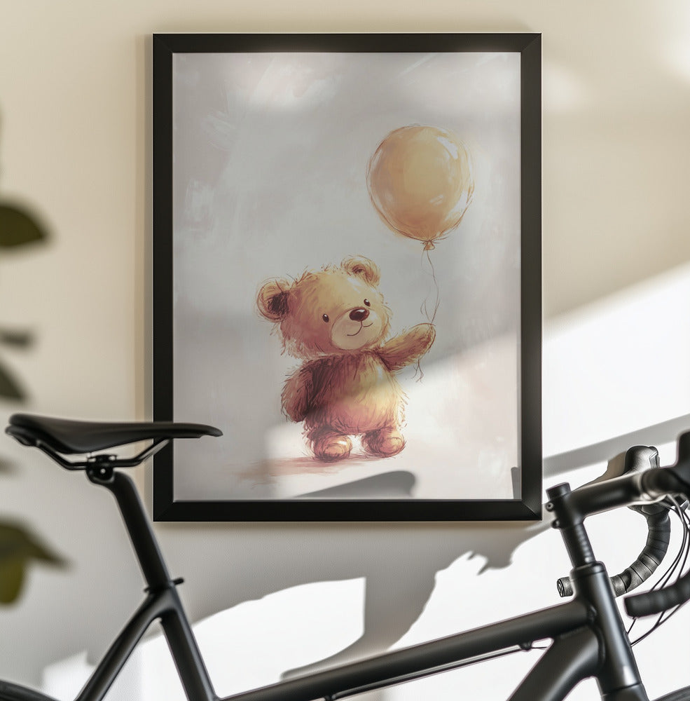 Teddy Bear and Balloon - Poster / Art Print - interiör