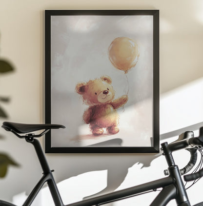 Teddy Bear and Balloon - Poster / Art Print - interiör