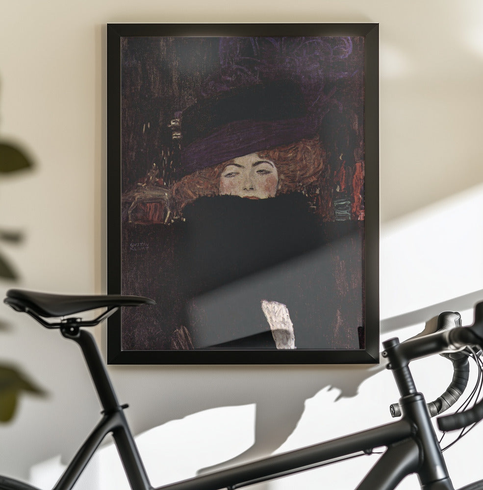 Dame Mit Hut Und Federboa (1909) - Poster / Art Print - interiör