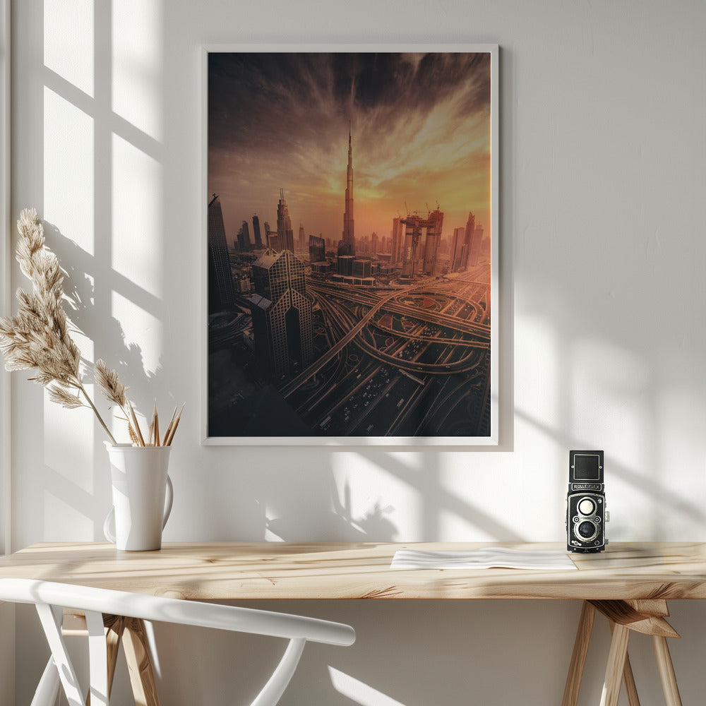 Dubai's Fiery sunset - Poster / Art Print - interiör