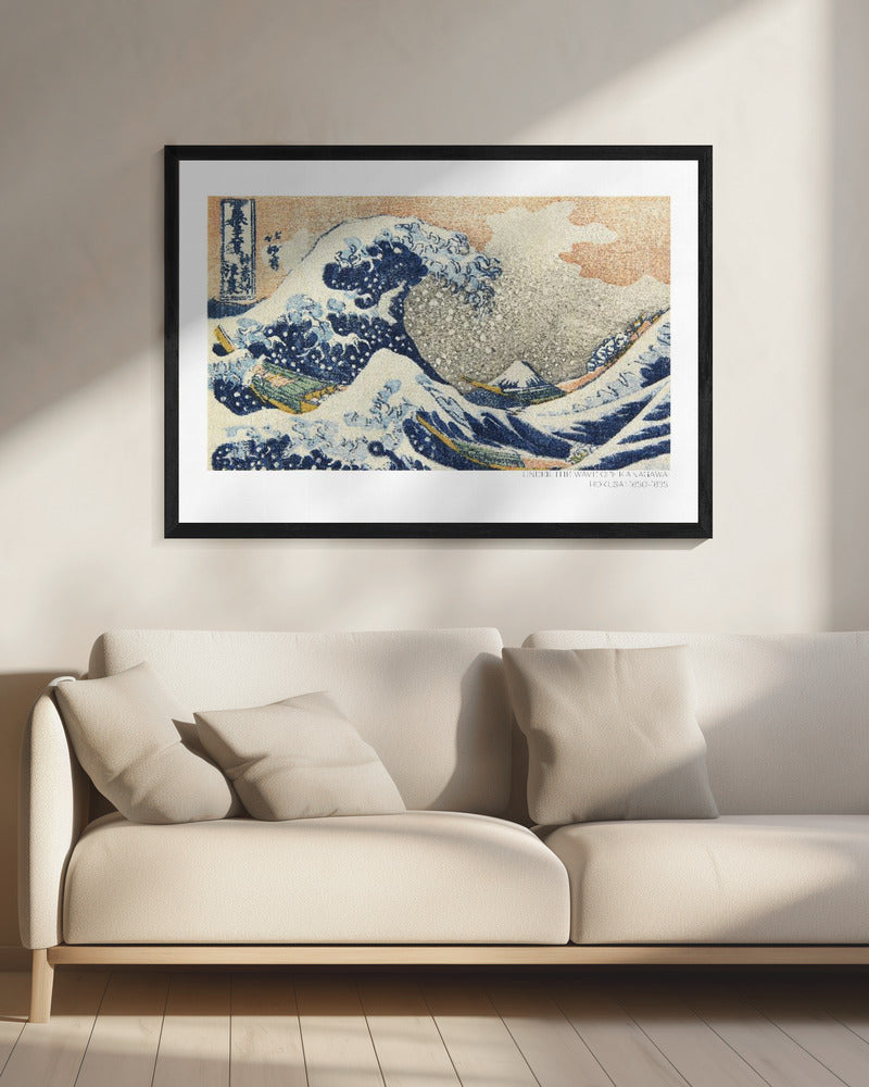 Hokusai's Under the Wave Off Kanagawa (1830 1833) - Poster / Art Print - interiör