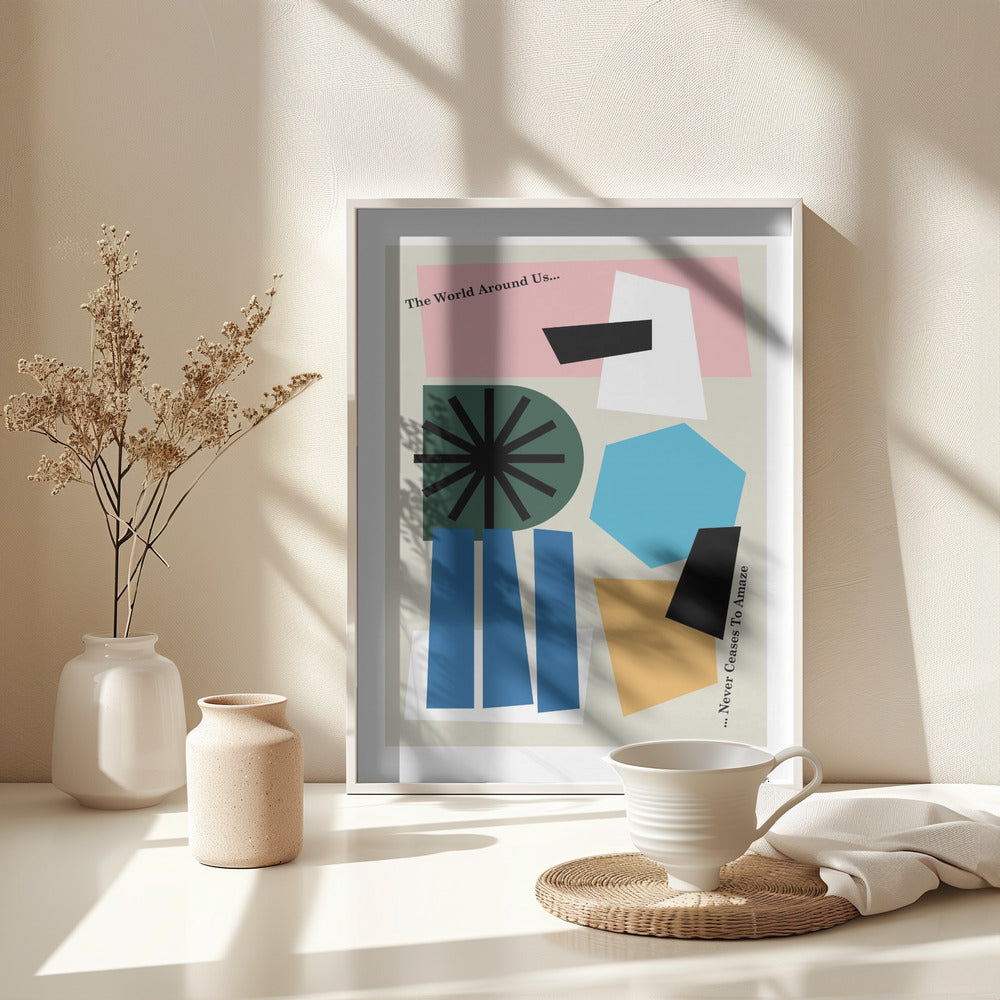 The World Around Us Grey - Poster / Art Print - interiör