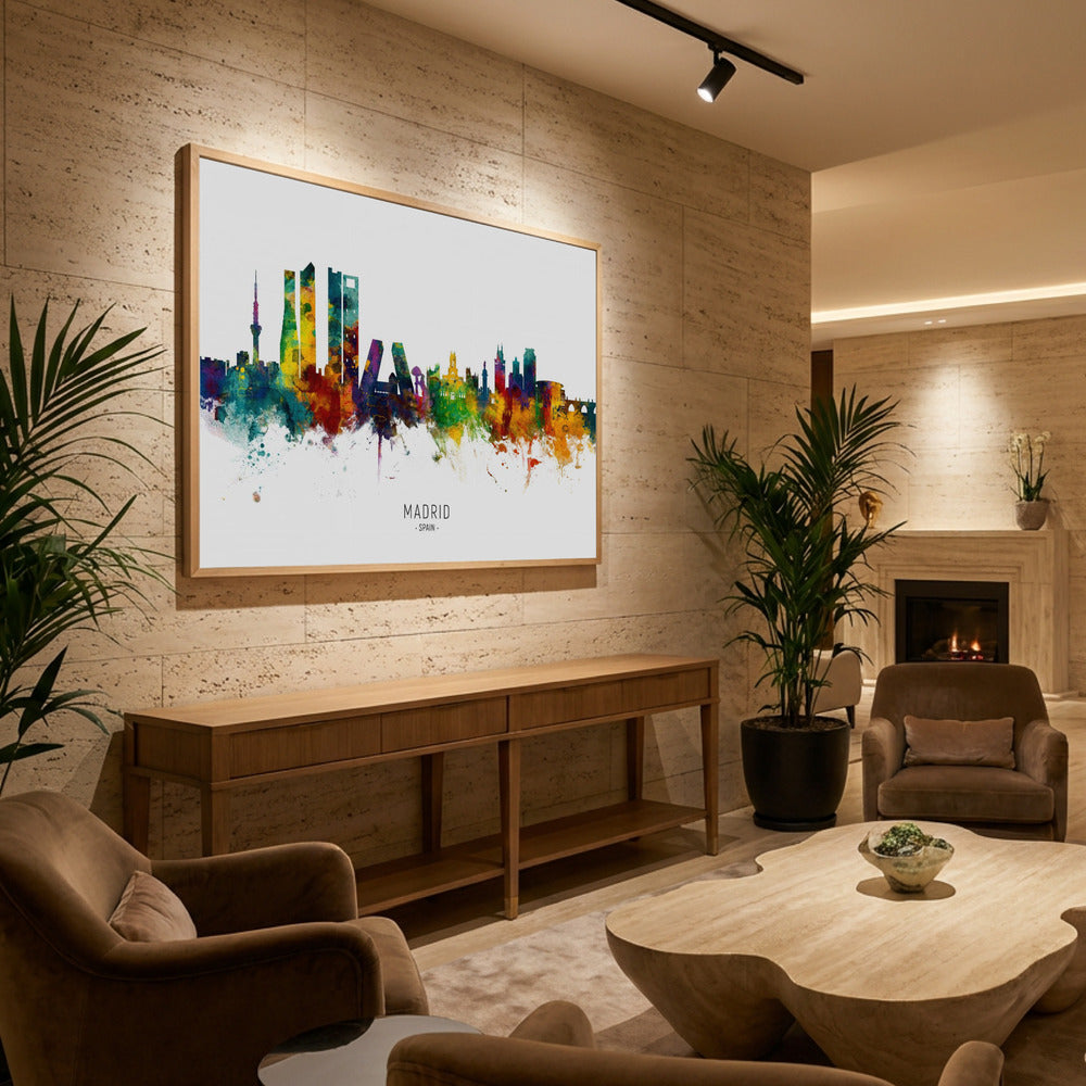 Madrid Spain Skyline - Poster / Art Print - interiör