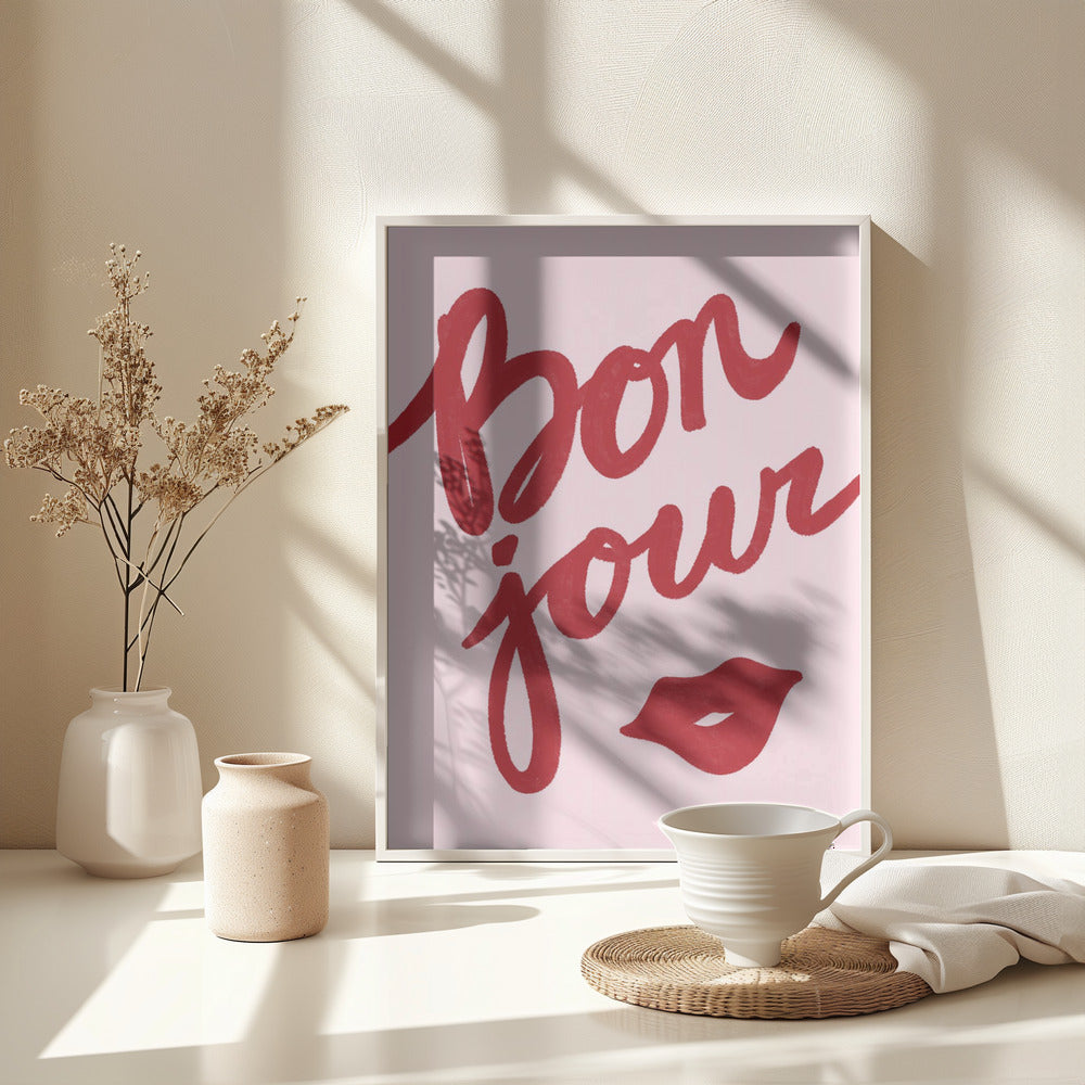 Bonjour Lips - Poster / Art Print - interiör