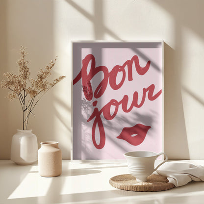 Bonjour Lips - Poster / Art Print - interiör