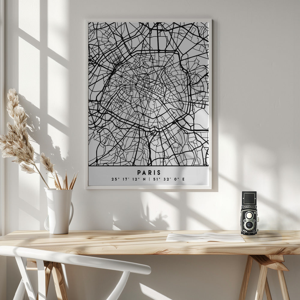 Black Maps 64 - Poster / Art Print - interiör