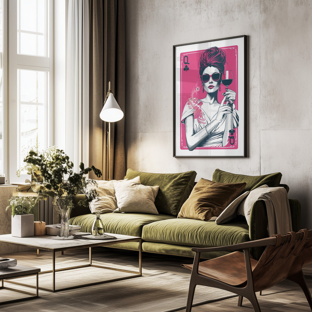 Queen of Clubs - Poster / Art Print - interiör