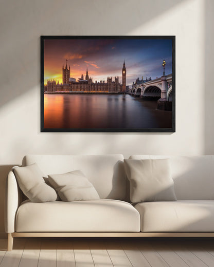 London Palace of Westminster Sunset - Poster / Art Print - interiör