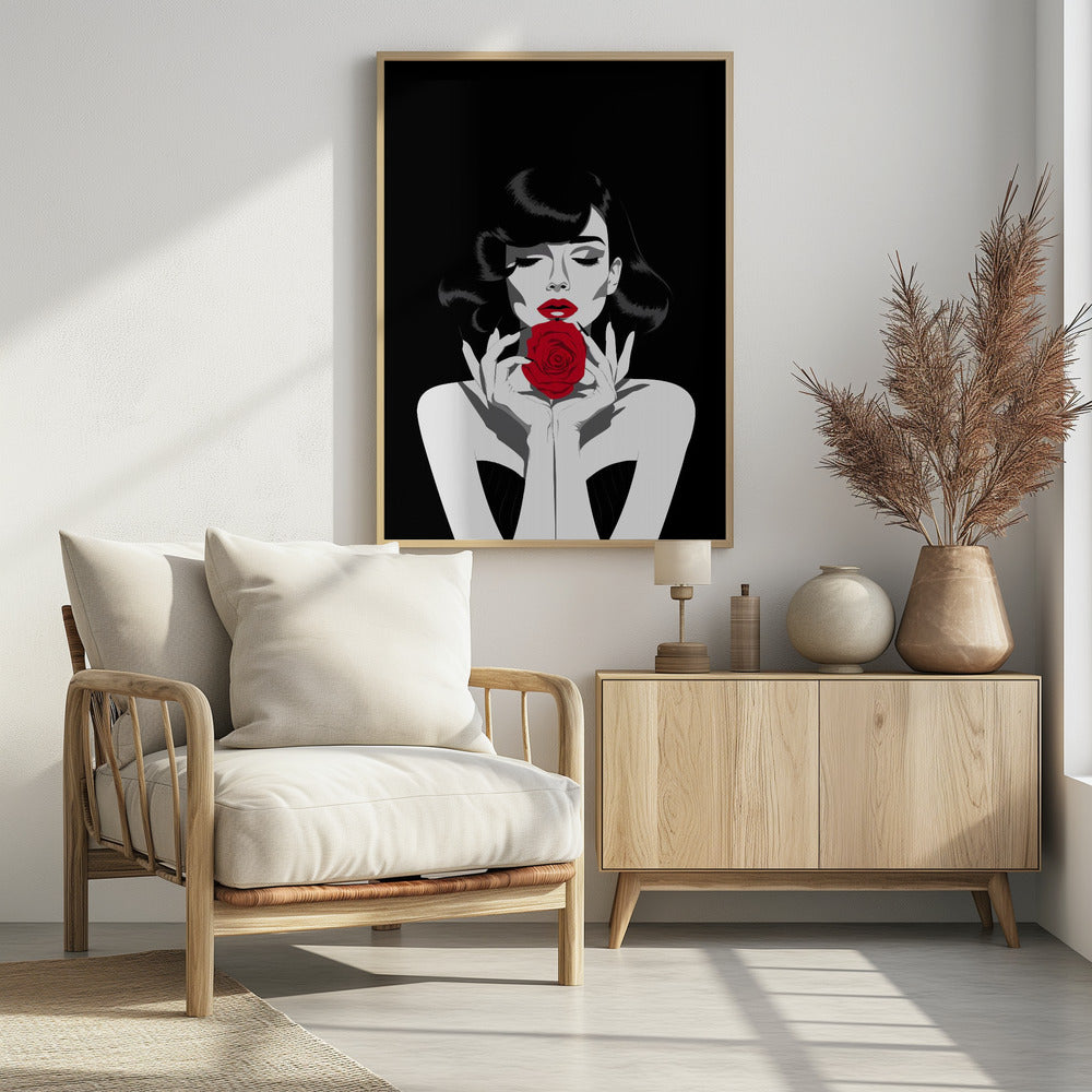 The Red Rose - Poster / Art Print - interiör