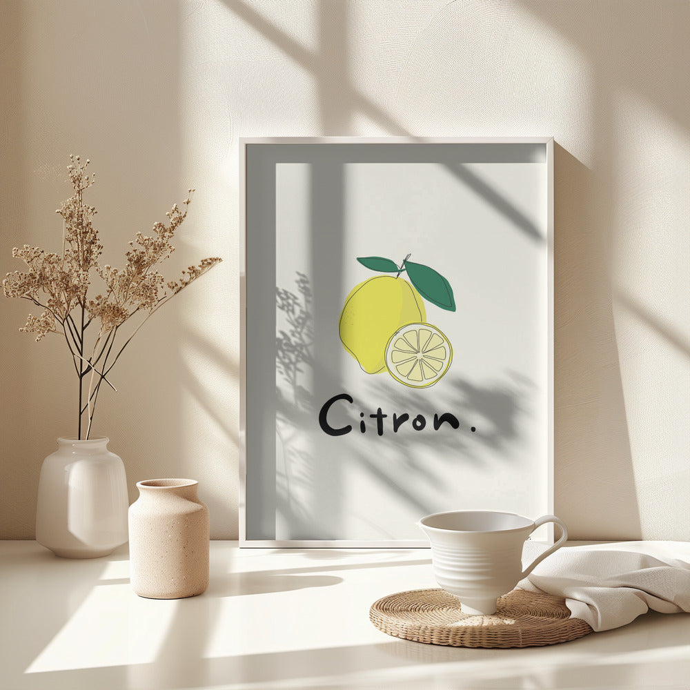 Modern French Fruits Collection "Lemon / Citron" - Poster / Art Print - interiör