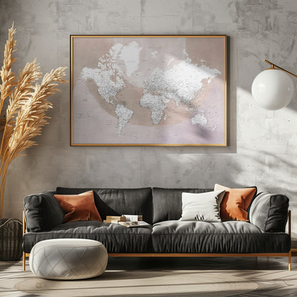 Qawi detaljerad världskarta - Poster / Art Print - interiör
