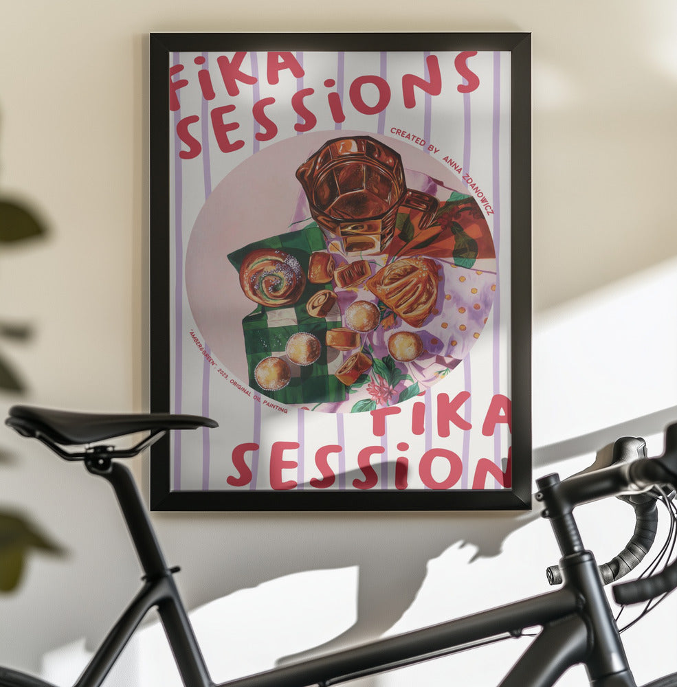 Amber and Green - Poster / Art Print - interiör