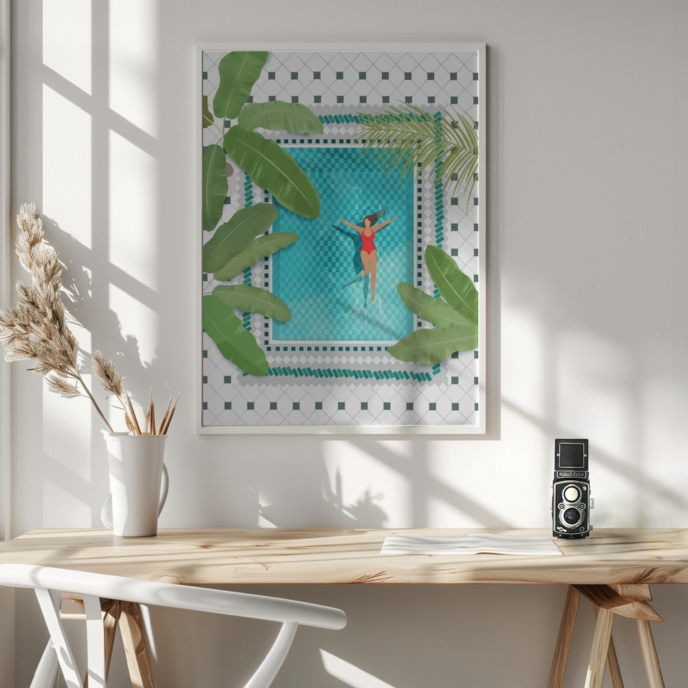 Riad Pool - Poster / Art Print - interiör