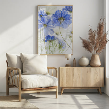 Cosmos blue - Poster / Art Print - interiör