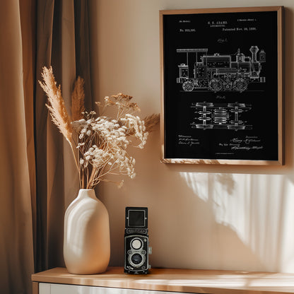 Locomotive Patent 1886 - Poster / Art Print - interiör