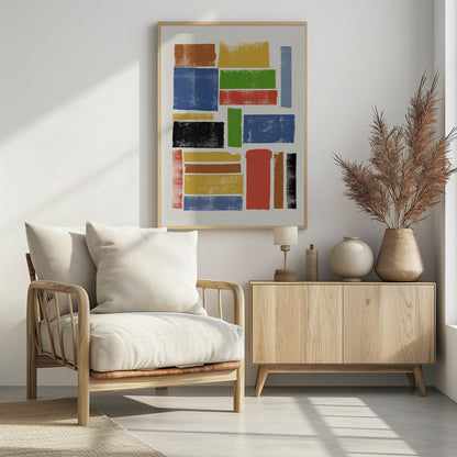 Color Block Harmony - Poster / Art Print - interiör