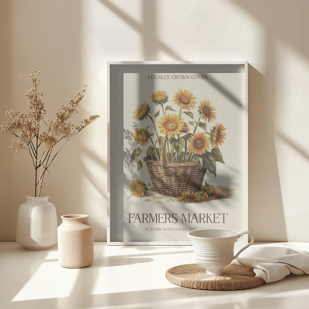 Farmers Market Sunflower - Poster / Art Print - interiör
