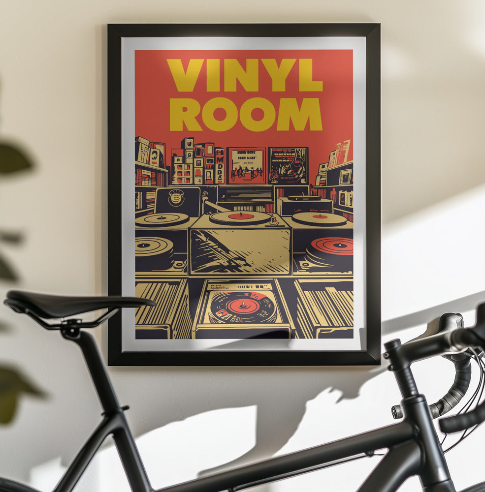 Retro Vinyl Shop - Poster / Art Print - interiör