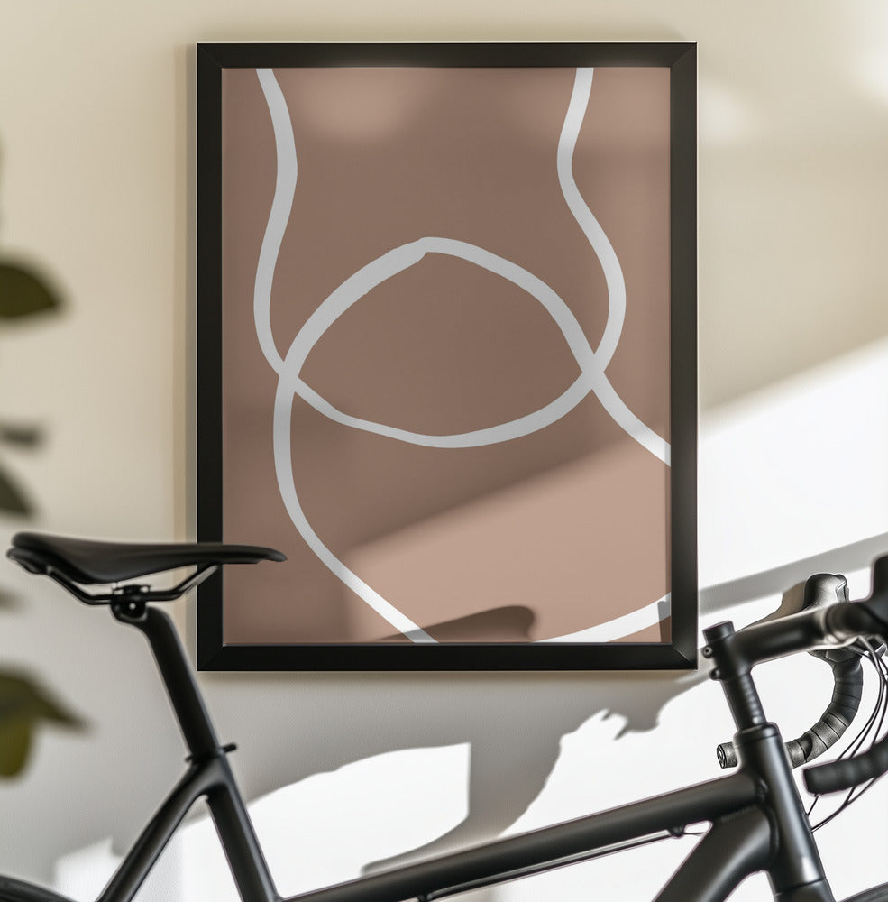 Abstract Lines Mocha 2 - Poster / Art Print - interiör