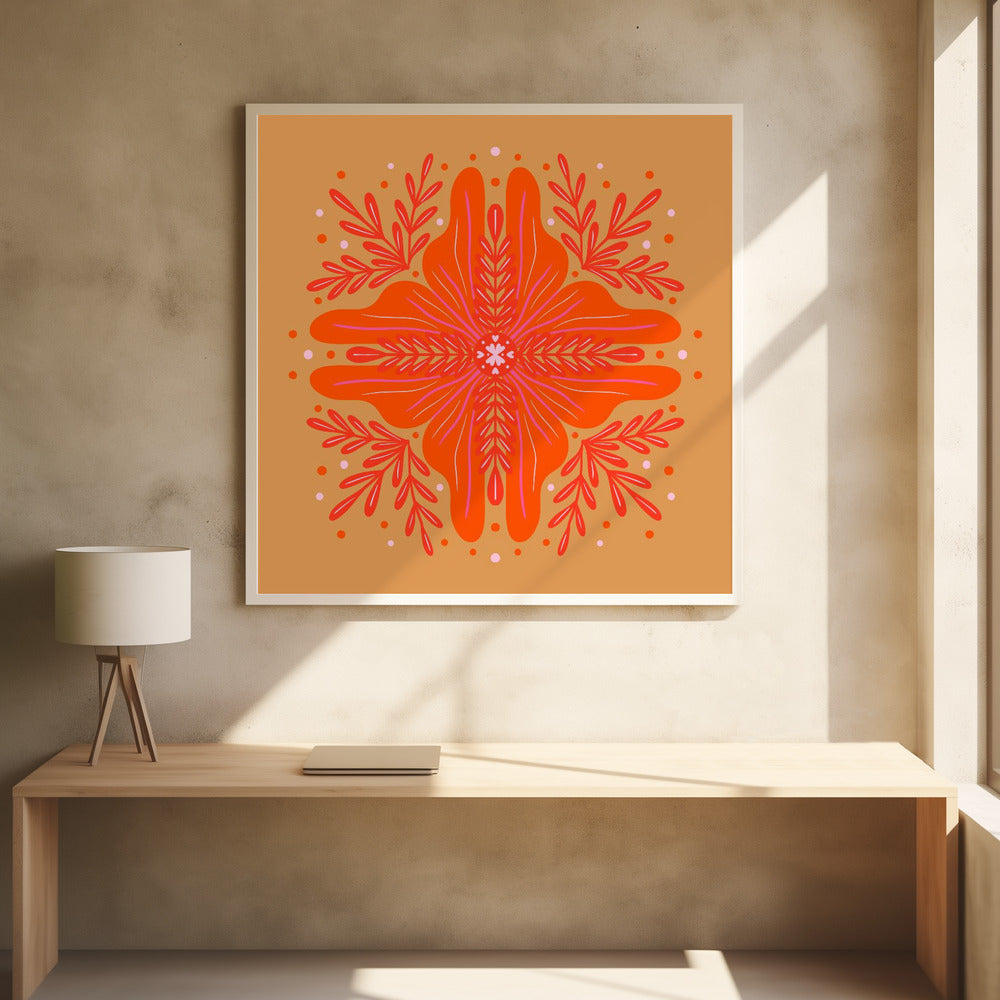Vibrant Mandala Bloom - Poster / Art Print - interiör