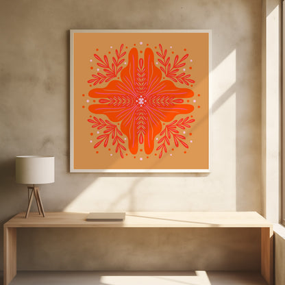 Vibrant Mandala Bloom - Poster / Art Print - interiör