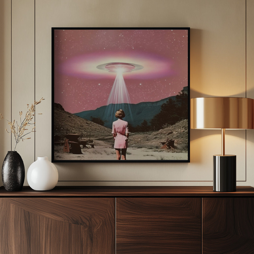 Beam Me Up Barbie 2 Collage Art - Poster / Art Print - interiör