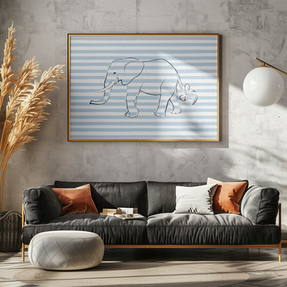 Stripe Elephant - Poster / Art Print - interiör