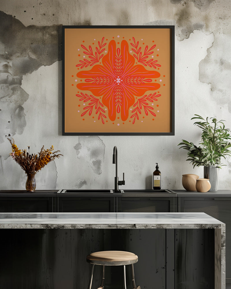Vibrant Mandala Bloom - Poster / Art Print - interiör