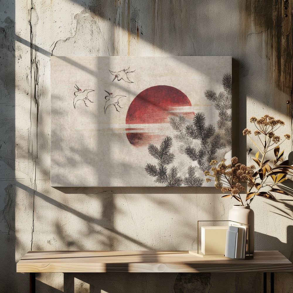 Birds and Sunset, From Album of Sketches (1814) Full - Poster / Art Print - interiör