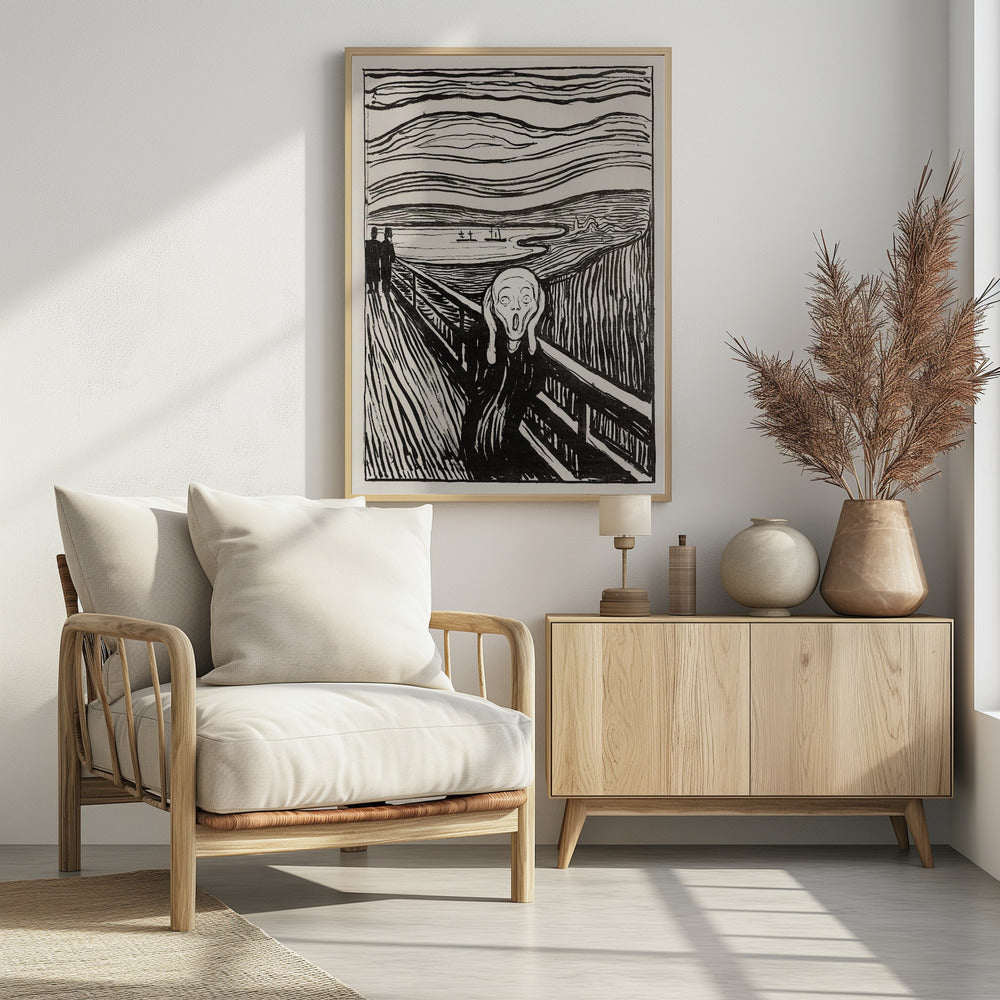 Skriet - The Scream - Mono - Poster / Art Print - interiör