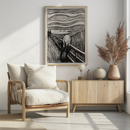 Skriet - The Scream - Mono - Poster / Art Print - interiör