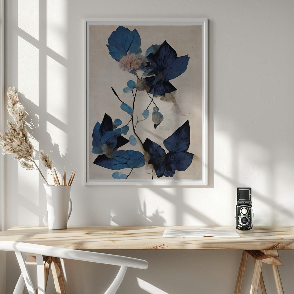 Blue Dry Flowers - Poster / Art Print - interiör