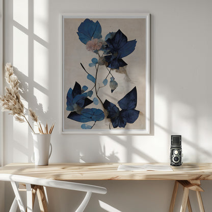 Blue Dry Flowers - Poster / Art Print - interiör